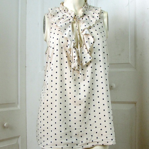 Old Navy Summer Blouse Polka Dots Med - Picture 1 of 8